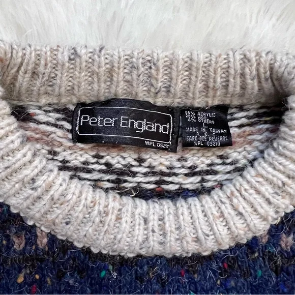 Vintage Upcycled Peter England Knit Sweater with Modern Sleeves - Picture 2 of 5
